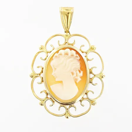 Hänge Kamé längd 35mm bredd 24mm 18K. Bruttovikt: 4,3gram.  Vikt: 4,3 g