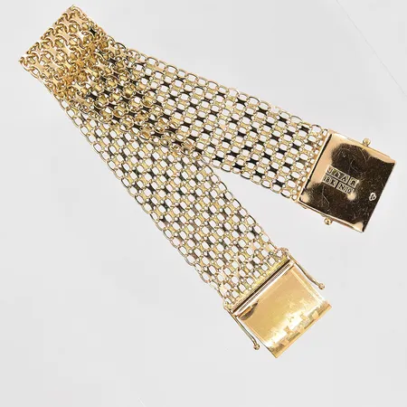 Armband X-länk Jo-Ans Guld AB längd 19cm bredd 20mm, 18K Vikt: 31,3 g