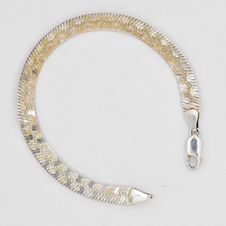 Armband Guld Carlsén AB längd 19cm bredd 6,8mm silver 925/1000 Vikt: 8,6 g