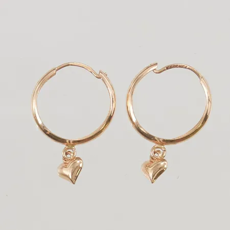Örhängen creoler "hjärtan" 17mm 14K 0,6g.