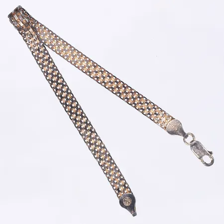 Armband X-länk längd 18cm bredd 6mm silver 925/1000 Vikt: 5 g