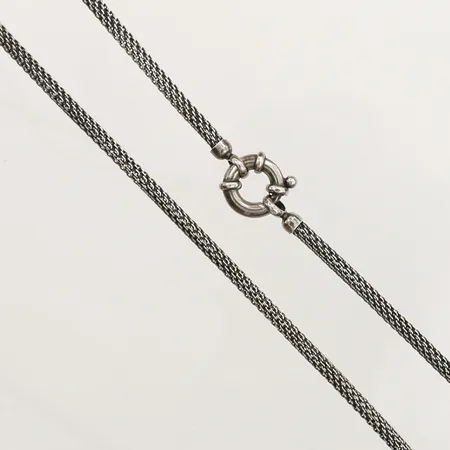 Collier oxiderat längd 46cm, bredd 4mm, Guldfynd, 925/1000 silver Vikt: 17,3 g