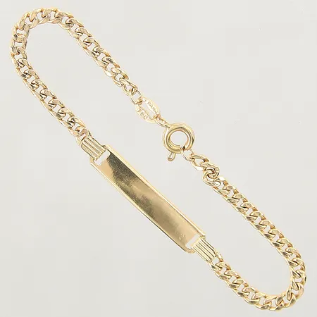 Armband Pansar med integrerad platta längd 14,5cm, bredd 3-5mm, 18K  Vikt: 2,1 g