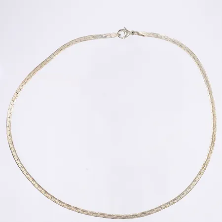 Halskedja manglad pansarlänk längd 40cm bredd 3mm silver 925/1000 Vikt: 9 g