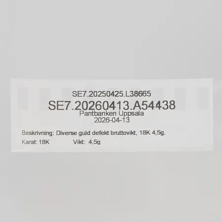 Diverse guld defekt bruttovikt, 18K 4,5g.
