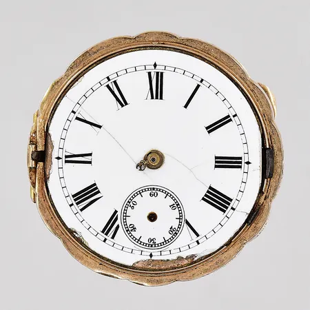 Fickur savonett Palada Ø 35mm 3-delar 14K guld, helt trasig fungerar ej 14K, bruttovikt 29,6g