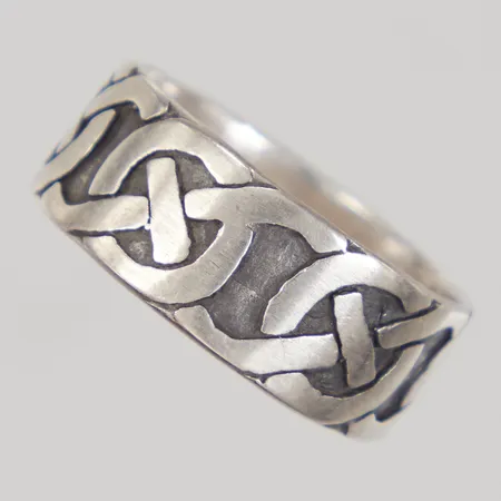 Ring mönstrad dekor Stl:19½, bredd 7,5mm, Silver 925/1000 Vikt: 4,6 g