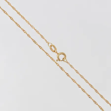 Kedja Singapore längd ca 38cm, bredd 1mm, 9K Vikt: 0,9 g