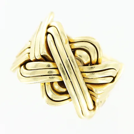 Pusselring ca stl:17 bredd 9-16mm 14K.  Vikt: 16 g