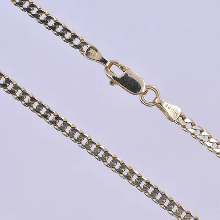 Kedja Pansar längd 55,5 cm, bredd 3 mm 14K. Vikt: 10,8 g