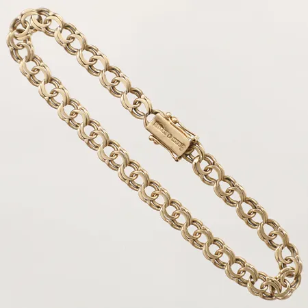 Armband Bismarck längd 21,5cm bredd 6,3mm, Michelsson Eftr Ab H år 1966, 18K  Vikt: 14,2 g