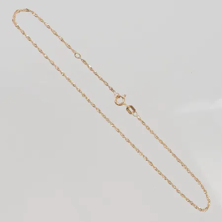 Vristlänk Singapore 23-25cm bredd 1mm 18K 1,3g.