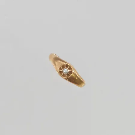 Ring stl:16¼ bredd 6mm fröpärla 18K 2,0g.