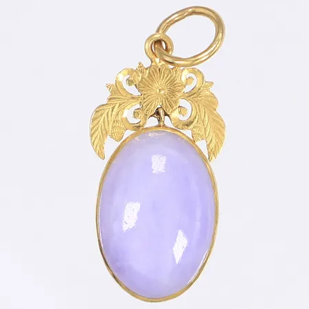 Hänge med lila sten höjd 38mm, 21K Bruttovikt: 5,7g Vikt: 5,7 g