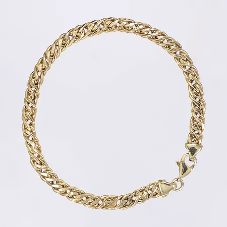 Armband GHA flätat längd 19cm bredd 5mm 18K Vikt: 6,4 g