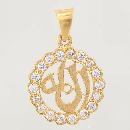 Hänge med vita stenar 27x19mm 21K Vikt: 3,1 g