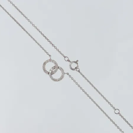 Collier vita stenar justerbar längd ca 42,5-45,5cm, bredd 1-8mm, 925/1000 silver Vikt: 2,1 g