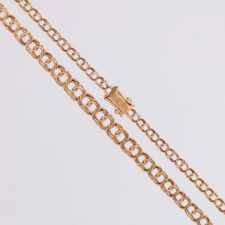 Collier doserad Bismarck längd 43,5cm, bredd 3-5mm, Finland, 14K Vikt: 6,2 g