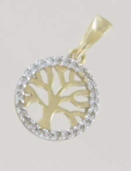 Hänge med stenar längd 1,5 cm diam 1 cm 14K Vikt: 0,8 g