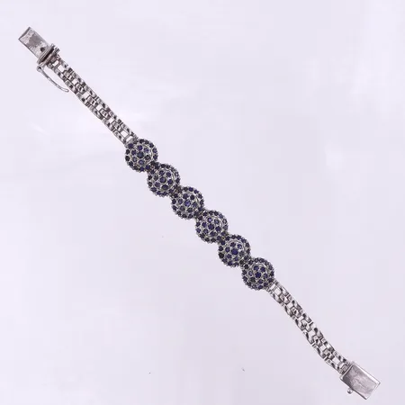 Armband med stenar,längd ca 18 cm,bredd 5.9-12.5 mm,silver 925/1000. Vikt: 20,5 g