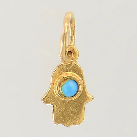 Hänge hand med turkos 9x7mm 21K  Vikt: 0,5 g