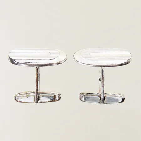 Ett par manschettknappar GFAB 21x12mm silver 925/1000 Vikt: 10 g