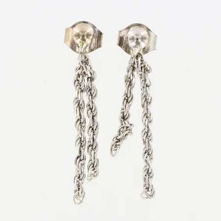 Ett par örhängen vitguld, ca 25mm, en länkbit vriden, 18K  Vikt: 1,7 g