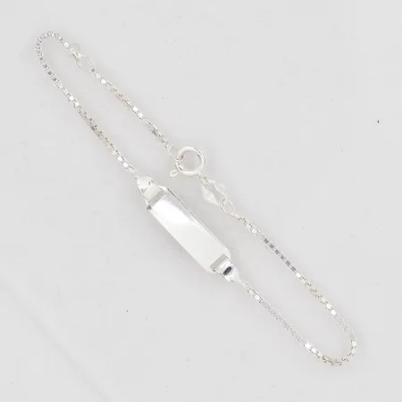 Barnarmband Venezia med platta, längd 15-17cm, silver 830/1000 Vikt: 2 g