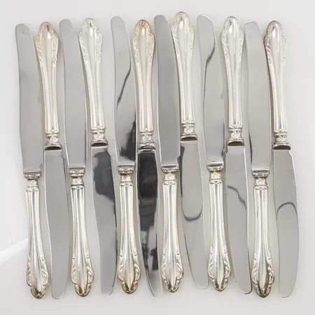 12 Knivar 21,5cm 830/1000 Silver 676,5g.