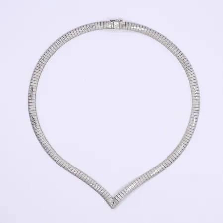 Halscollier längd 40cm bredd 6mm silver 835/1000 Vikt: 23,1 g