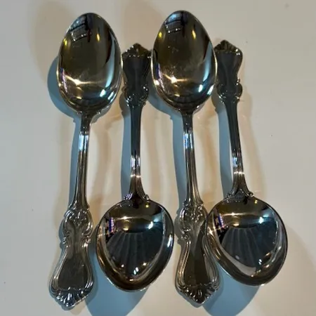 Fyra bordsskedar modell Olga, längd 18cm, GAB, 830/1000 Silver. Vikt: 202,6 g