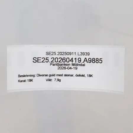 Diverse guld med stenar, defekt, 18K Vikt: 7,9 g