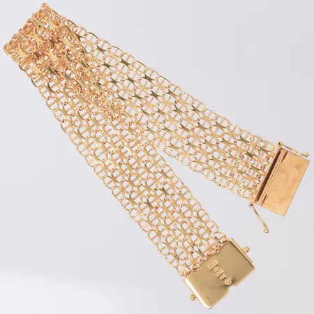 Armband X-länk med stav längd 20cm, bredd 18,6mm, 18K Vikt: 24,7 g