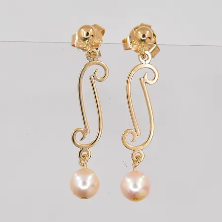 Örhängen med pärla längd 30mm 18K Vikt: 1,9 g