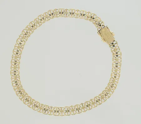 Armband X-länk längd 21,5cm bredd 3mm, 18K Vikt: 10,7 g
