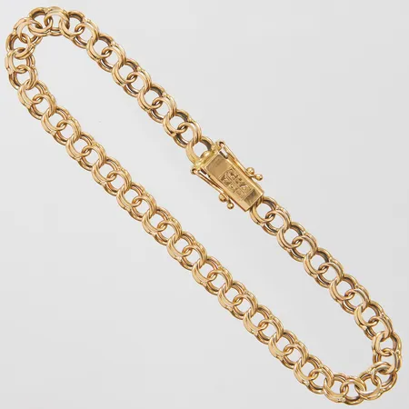 Armband Bismarck längd 19,5cm, bredd 5,5mm, GHA, bruksslitage, 18K Vikt: 10 g