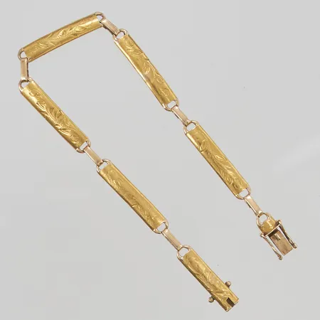 Armband 19cm slitet, (omgjorda ringar) gravyr 18/23K 16,2g.