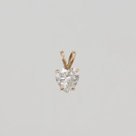 Hänge "hjärta" 12mm vit sten, 14K 0,8g.