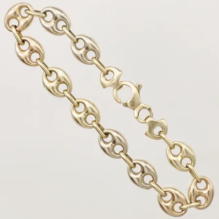 Armband Marina tretonat längd ca 20cm, bredd 9,4mm, Italien, 18K  Vikt: 18,2 g