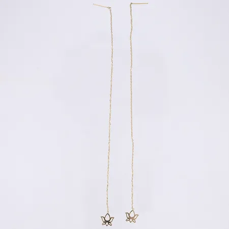 Ett par örhängen blommor tot längd 14cm bredd 1-8mm 18K Vikt: 0,9 g