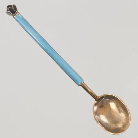 Moccasked 9,5cm skadad emaljdekor, 925/1000 Silver 8,5g.