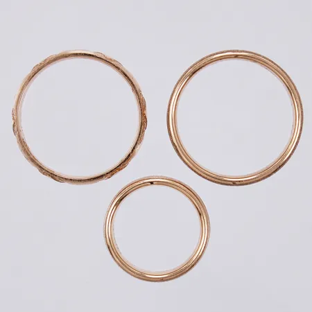 3 Ringar graverade, stl: 16-20¼, 18K Vikt: 22,8 g