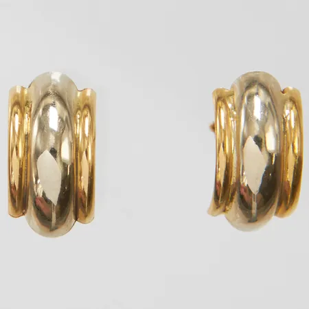 Örhängen ett par 12x6,5mm, tvåfärgade, 18K Vikt: 1 g