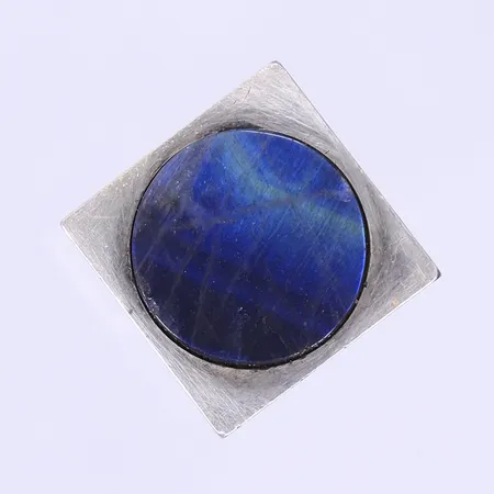 Ring med labradorit Georg Jensen design Bernt Gabrielsen, nr. 171, 1960-tal, stl 16, bredd 4-21mm, bruksslitage, repor/bucklor på ring, sten med nagg, importstämplad, silver 925/1000 Vikt: 22,1 g