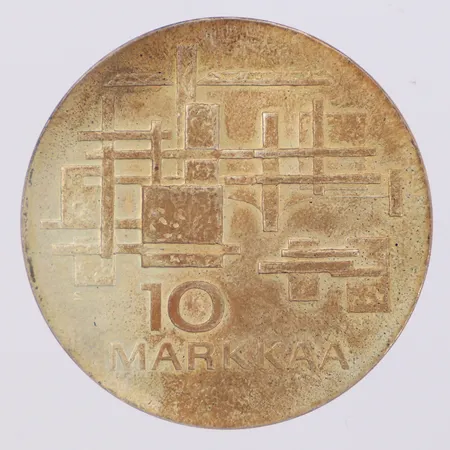 Mynt 10 markka Finland självständigt 50 1917-1967, Ø34,9mm, etui, silver 900/1000 Vikt: 24 g