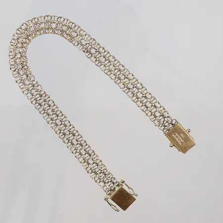 Armband X-länk 20cm, skeva länkdelar, 18K Vikt: 10,7 g