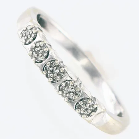 Ring vitguld med diamanter ca 0,17ctv, stl:18¾, bredd ca 3mm, GHA,18K Vikt: 3,2 g