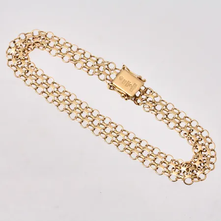 Armband X-länk bredd 8,4mm, 18K guld, defekt, 8,83g.