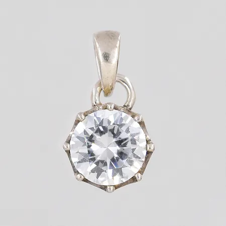 Hänge vit sten Ø 9mm silver 925/1000 Vikt: 1,7 g