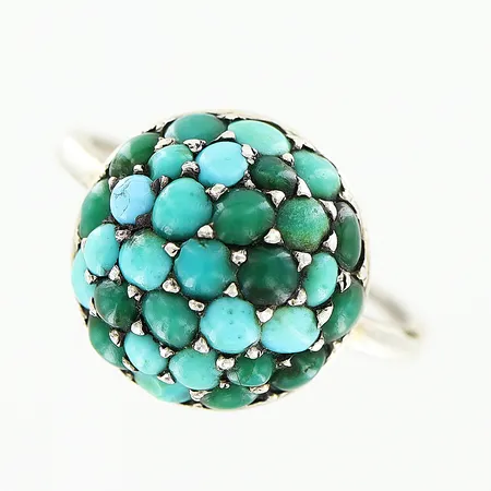 Ring turkosa stenar stl:16 bredd 1-12mm silver 800/1000. Vikt: 2,5 g